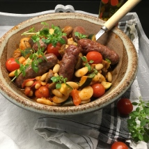 Sausages with Bean Ratatouille